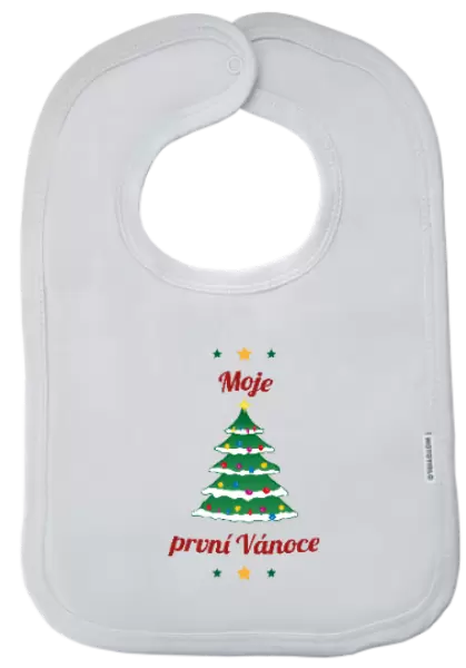 Dětský bryndák Moje první Vánoce - stromeček s ozdobami