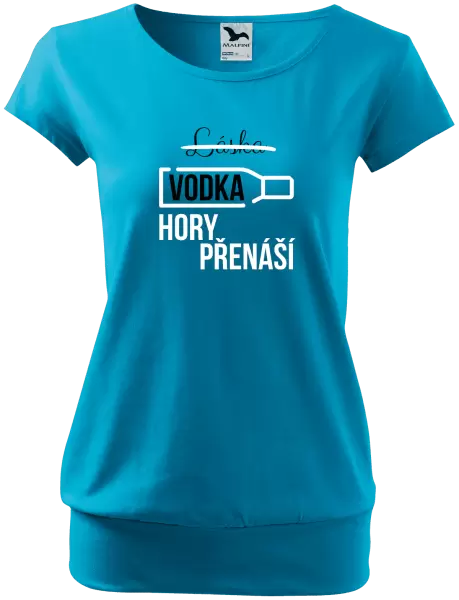 Dámské tričko Vodka hory přenáší
