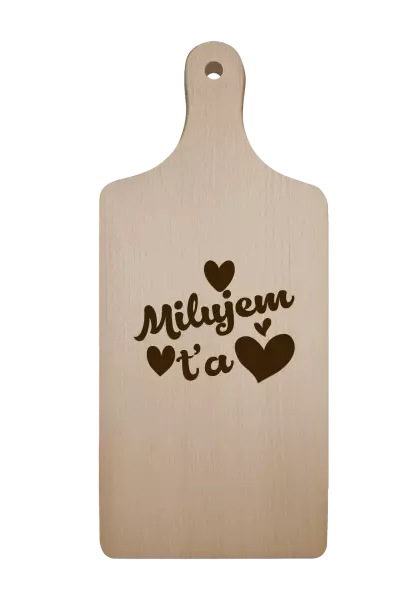 Doštička Milujem ťa - srdiečka