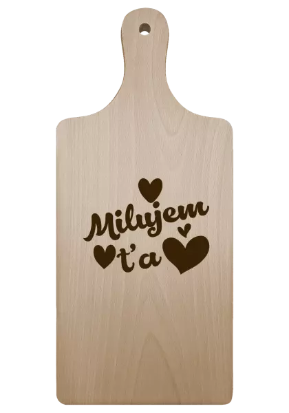 Doštička Milujem ťa - srdiečka 