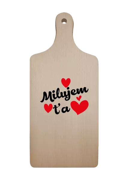 Doštička Milujem ťa - srdiečka