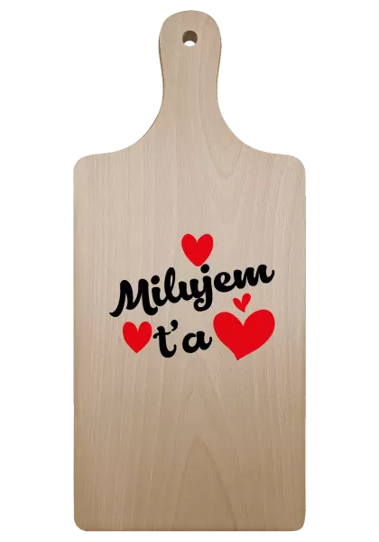 Doštička Milujem ťa - srdiečka 