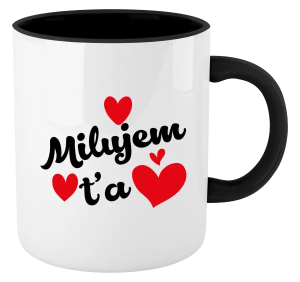 Hrnček  Milujem ťa - srdiečka 