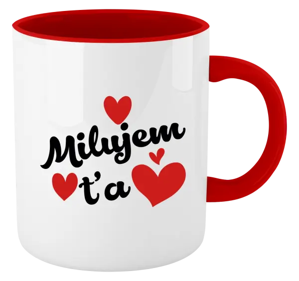 Hrnček  Milujem ťa - srdiečka 