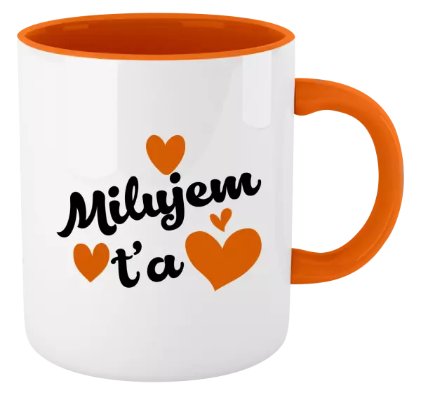 Hrnček  Milujem ťa - srdiečka 