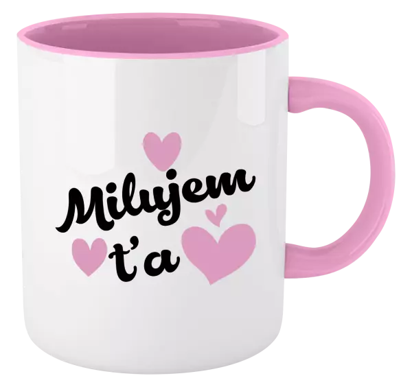 Hrnček  Milujem ťa - srdiečka 