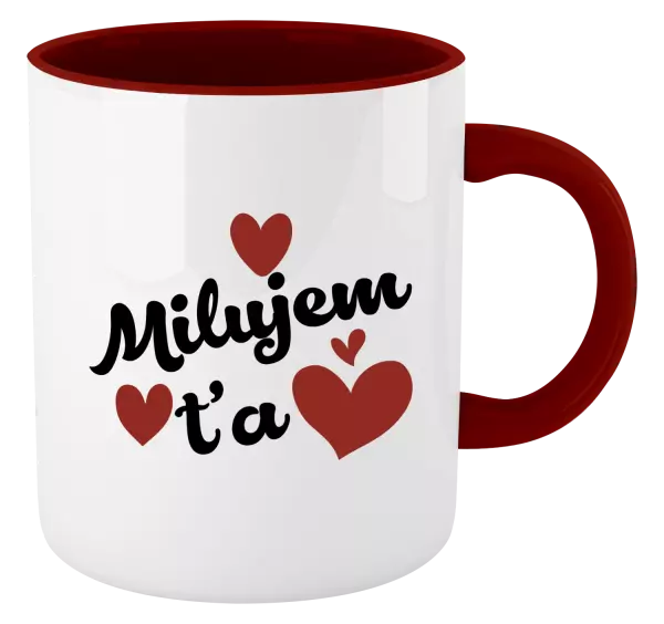 Hrnček  Milujem ťa - srdiečka 