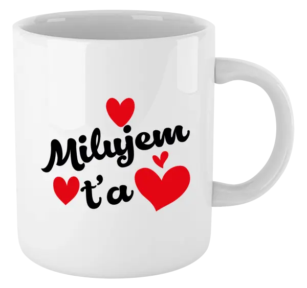 Hrnček Milujem ťa - srdiečka 