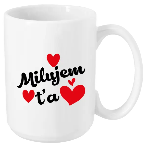 Hrnček Milujem ťa - srdiečka 