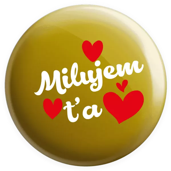 Placka Milujem ťa - srdiečka 