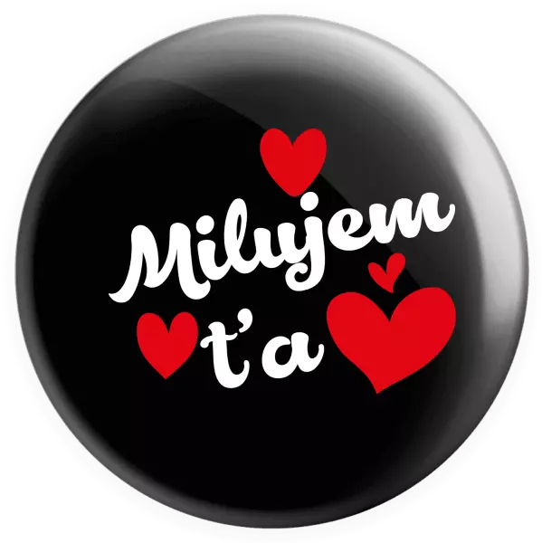 Placka Milujem ťa - srdiečka 