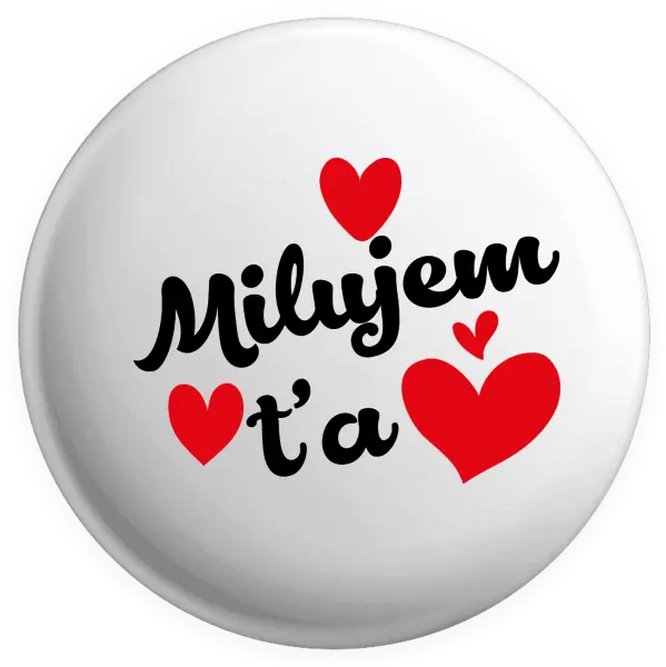 Placka Milujem ťa - srdiečka 