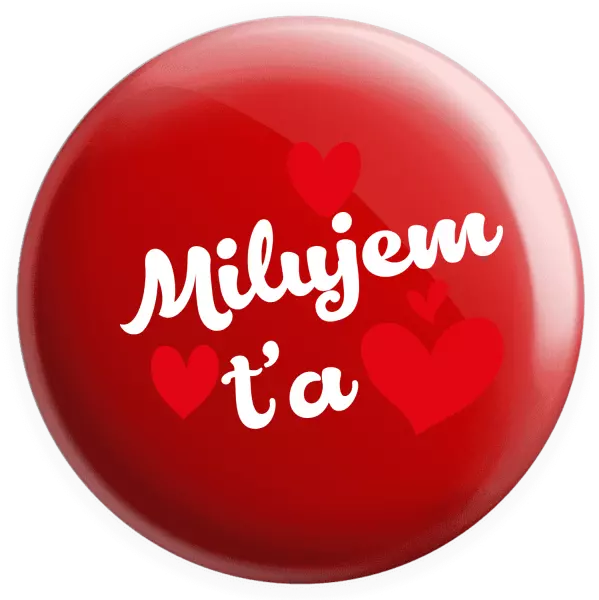 Placka Milujem ťa - srdiečka 