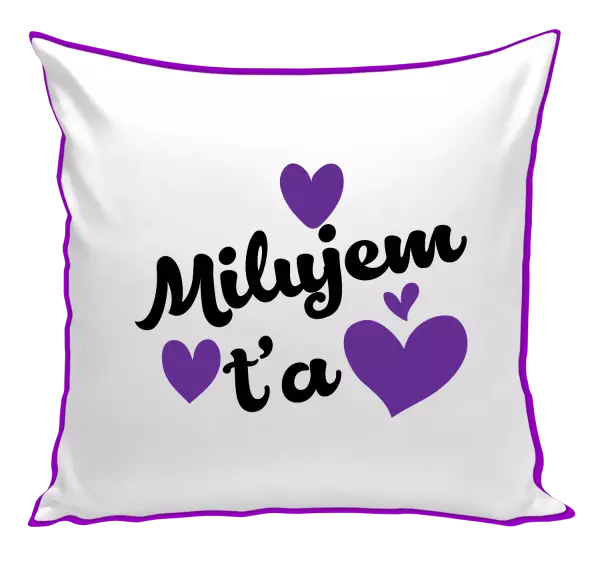 Vankúš Milujem ťa - srdiečka 