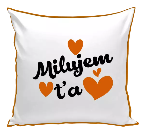 Vankúš Milujem ťa - srdiečka 