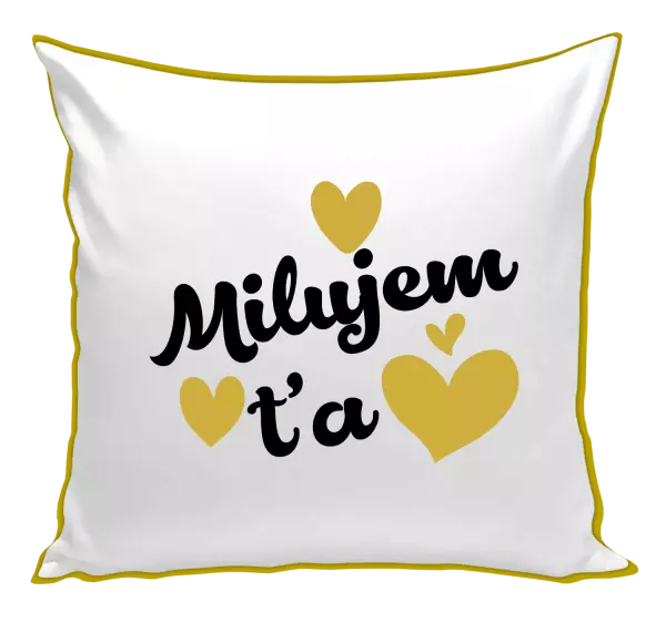 Vankúš Milujem ťa - srdiečka 