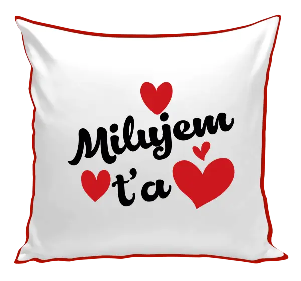 Vankúš Milujem ťa - srdiečka 