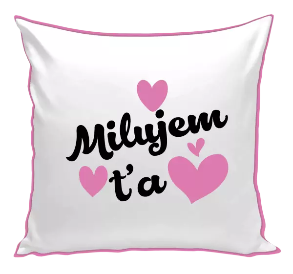 Vankúš Milujem ťa - srdiečka 