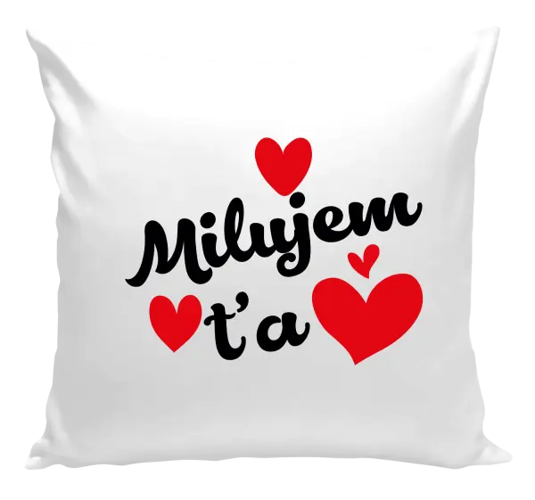 Vankúš Milujem ťa - srdiečka 