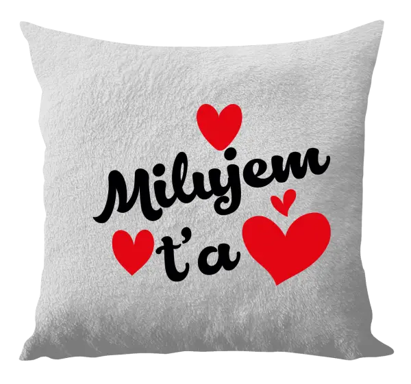 Vankúš Milujem ťa - srdiečka 