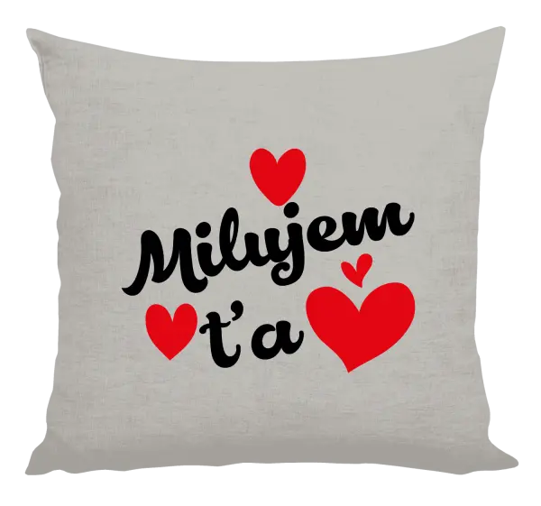 Vankúš Milujem ťa - srdiečka 