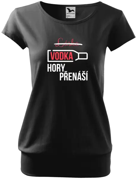Dámské tričko Vodka hory přenáší
