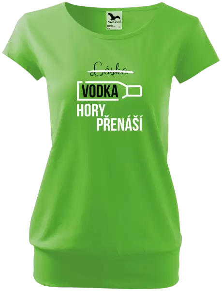 Dámské tričko Vodka hory přenáší