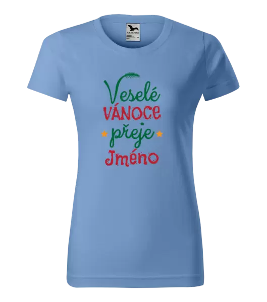 Dámské vánoční tričko Veselé Vánoce přeje