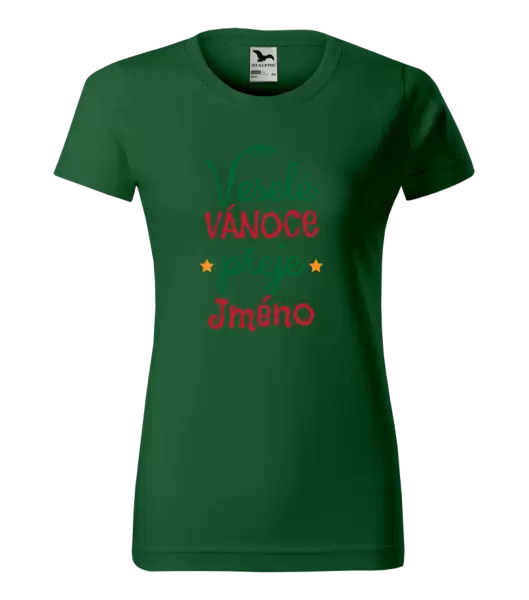 Dámské vánoční tričko Veselé Vánoce přeje