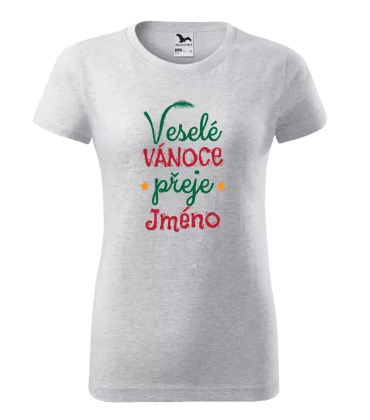 Dámské vánoční tričko Veselé Vánoce přeje