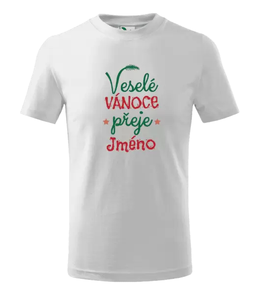 Dětské vánoční tričko Veselé Vánoce přeje