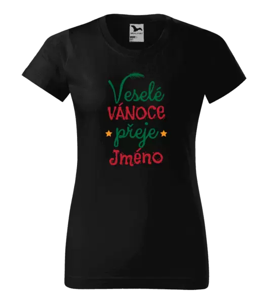 Dámské vánoční tričko Veselé Vánoce přeje
