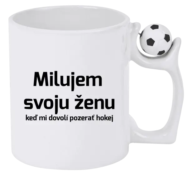 Hrnček Milujem svoju ženu, keď mi dovolí pozerať hokej 