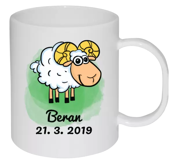 Plastový hrnek Beran 21. 3. až 20. 4.