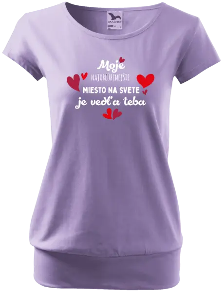Dámske tričko Moje najobľúbenejšie miesto na svete je vedľa teba