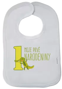Detský podbradník Moje prvé narodeniny - krokodil