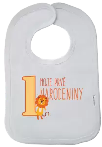 Detský podbradník Moje prvé narodeniny - levíča