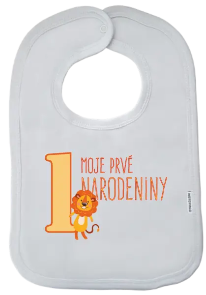 Detský podbradník Moje prvé narodeniny - levíča