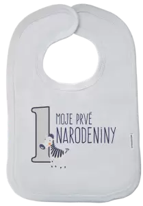 Detský podbradník Moje prvé narodeniny - zebra