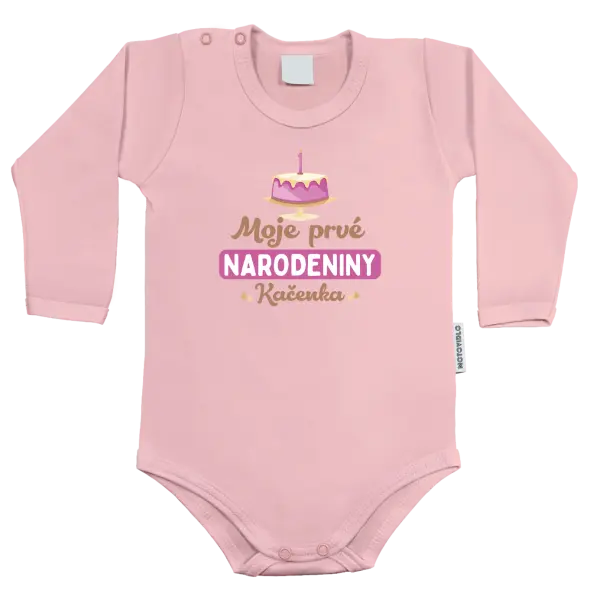 Detské body Moje prvé narodeniny s tortou (ružová)