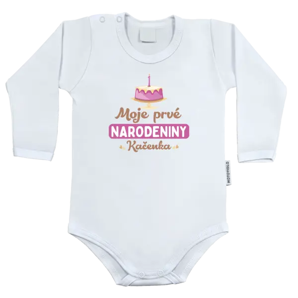 Detské body Moje prvé narodeniny s tortou (ružová)