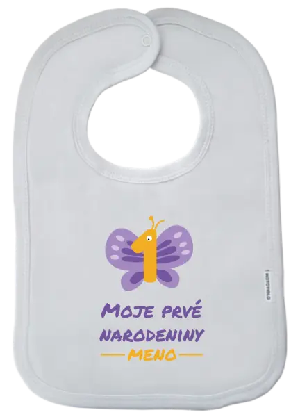 Detský podbradník Moje prvé narodeniny s motýlikom