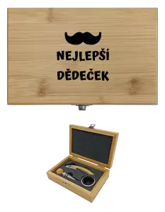 Sada k vínu dřevěná Nejlepší dědeček