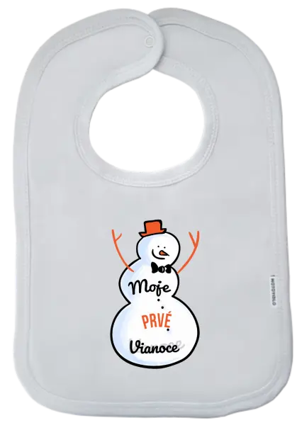 Detský podbradník Moje prvé Vianoce - snehuliak