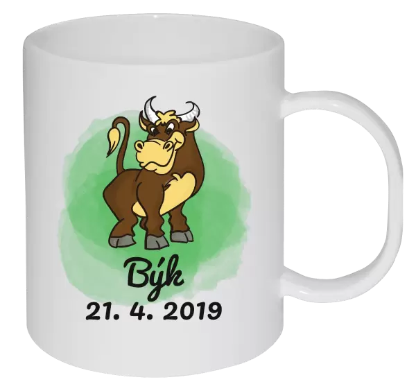 Plastový hrnek Býk 21. 4. až 21. 5.