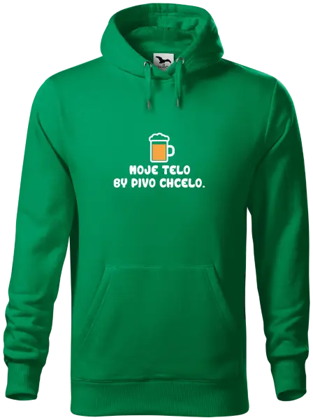 Pánska mikina Moje telo by pivo chcelo