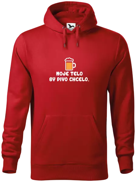 Pánska mikina Moje telo by pivo chcelo