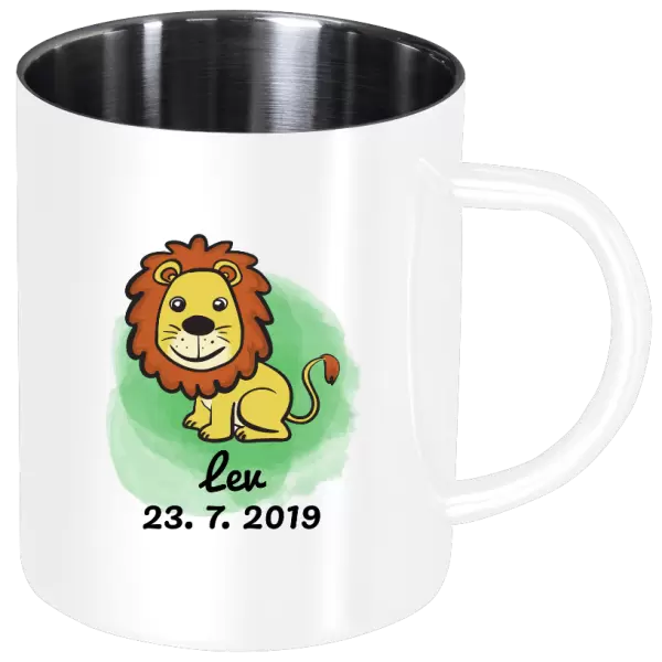 Nerezový hrnek Lev