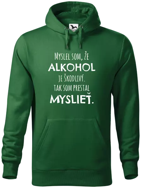 Pánska mikina Myslel som, že alkohol je škodlivý
