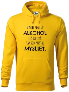 Pánska mikina Myslel som, že alkohol je škodlivý